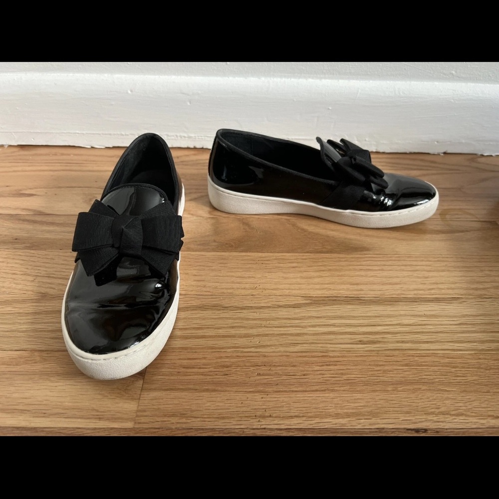 Michael Kors Collection Black Slip-On Sneakers Bow patent leather shoes 36,5